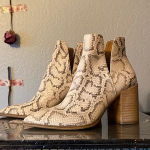 Steve Madden Snakeskin Print Booties